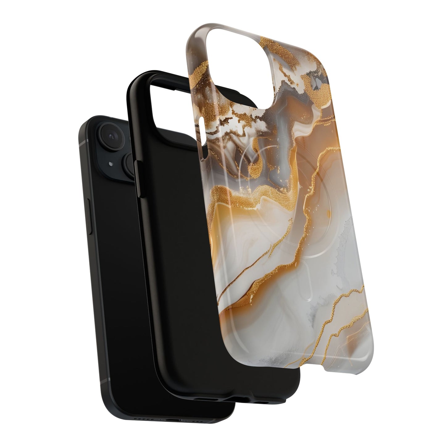 Marble and Gold Magnetic Phone Case — Marble and Gold Tough Protective MagSafe Case