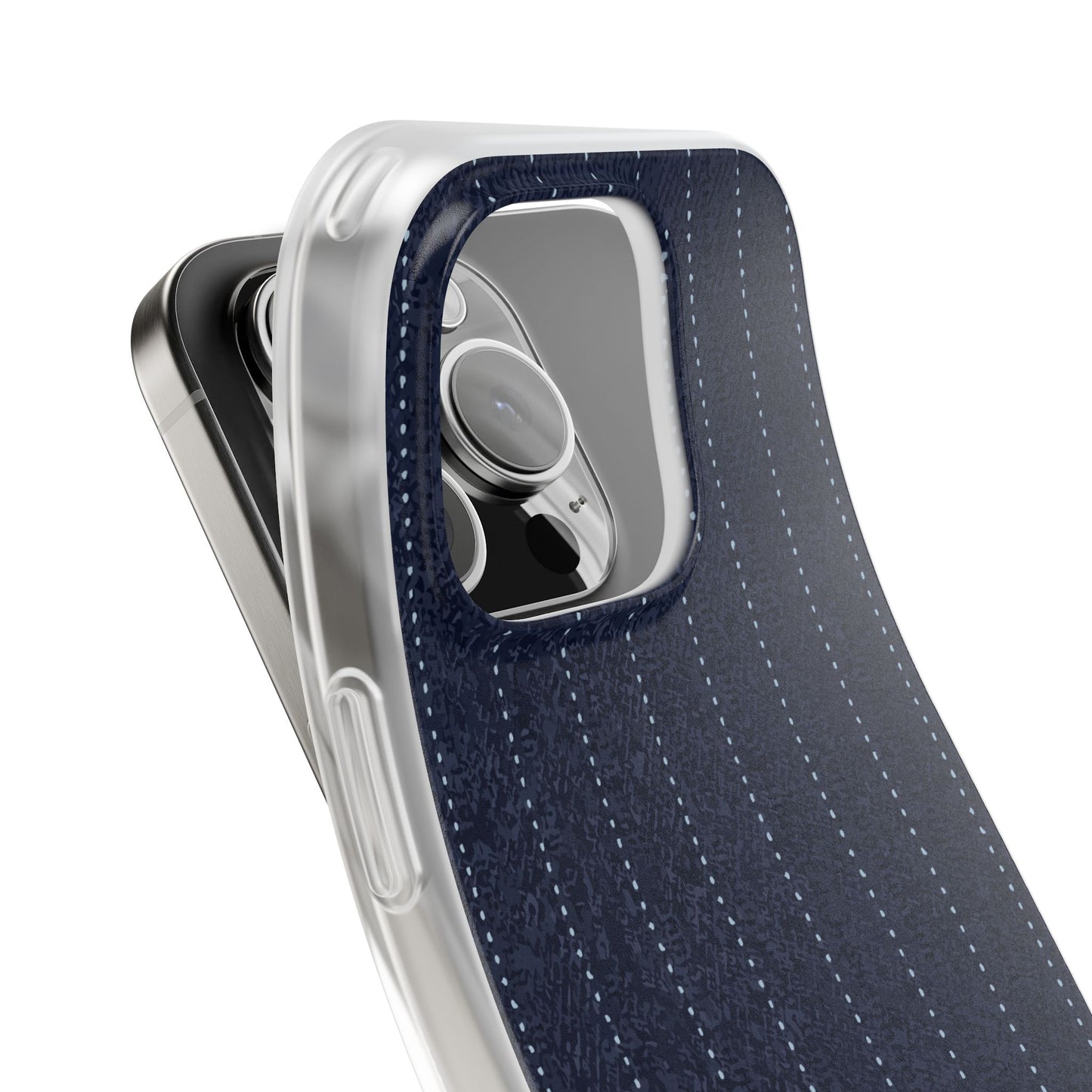 Navy Pinstripe Flexi Phone Case for Apple iPhone, Samsung Galaxy.