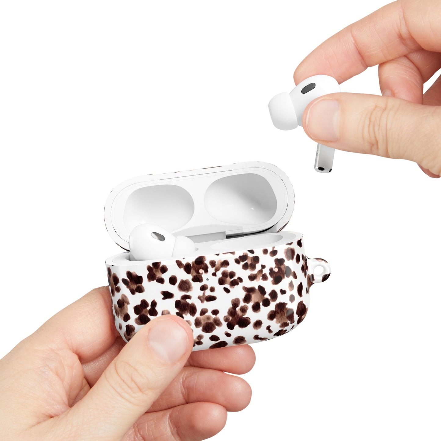 Leopard Print Watercolour AirPod Case — Brown Leopard Print Protective Cover