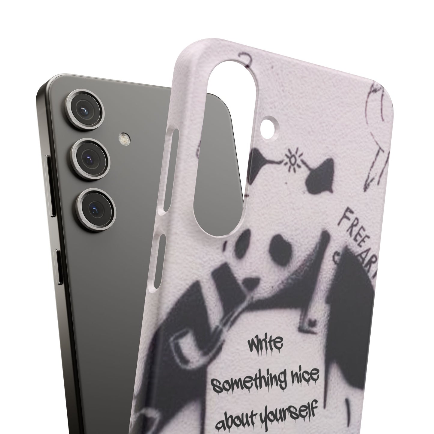 Personalised Panda Stencil Phone Case for Apple iPhone, Samsung Galaxy and Google Pixel.