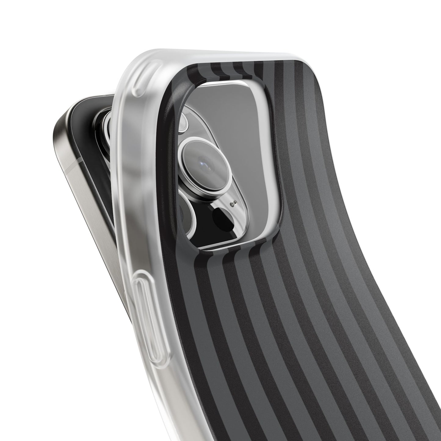 Black Stripe Flexible Phone Case for Apple iPhone, Samsung Galaxy.