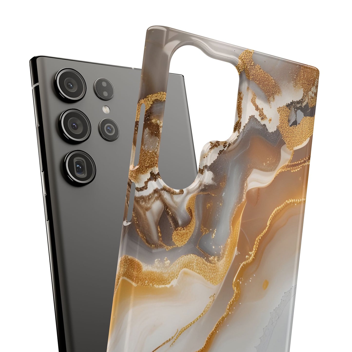 Gold Agate Phone Case – Marble Geode Snap Case