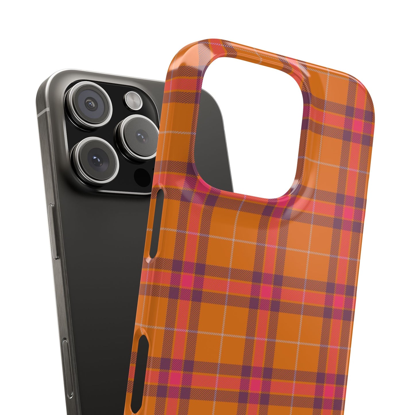 Orange Plaid Snap Phone Case — Autumn Plaid Phone Case