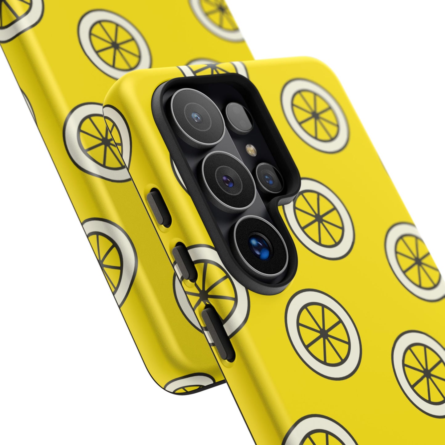 Yellow Lemon Pattern Tough Phone Case — Bright Citrus Protective Cover