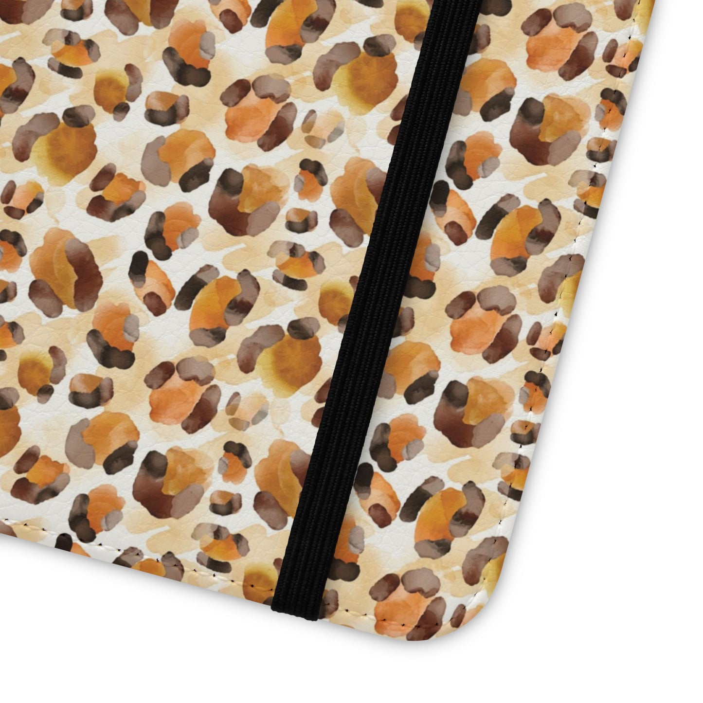 Leopard Print Flip Phone Case — Wallet Flip Case with Card Slots
