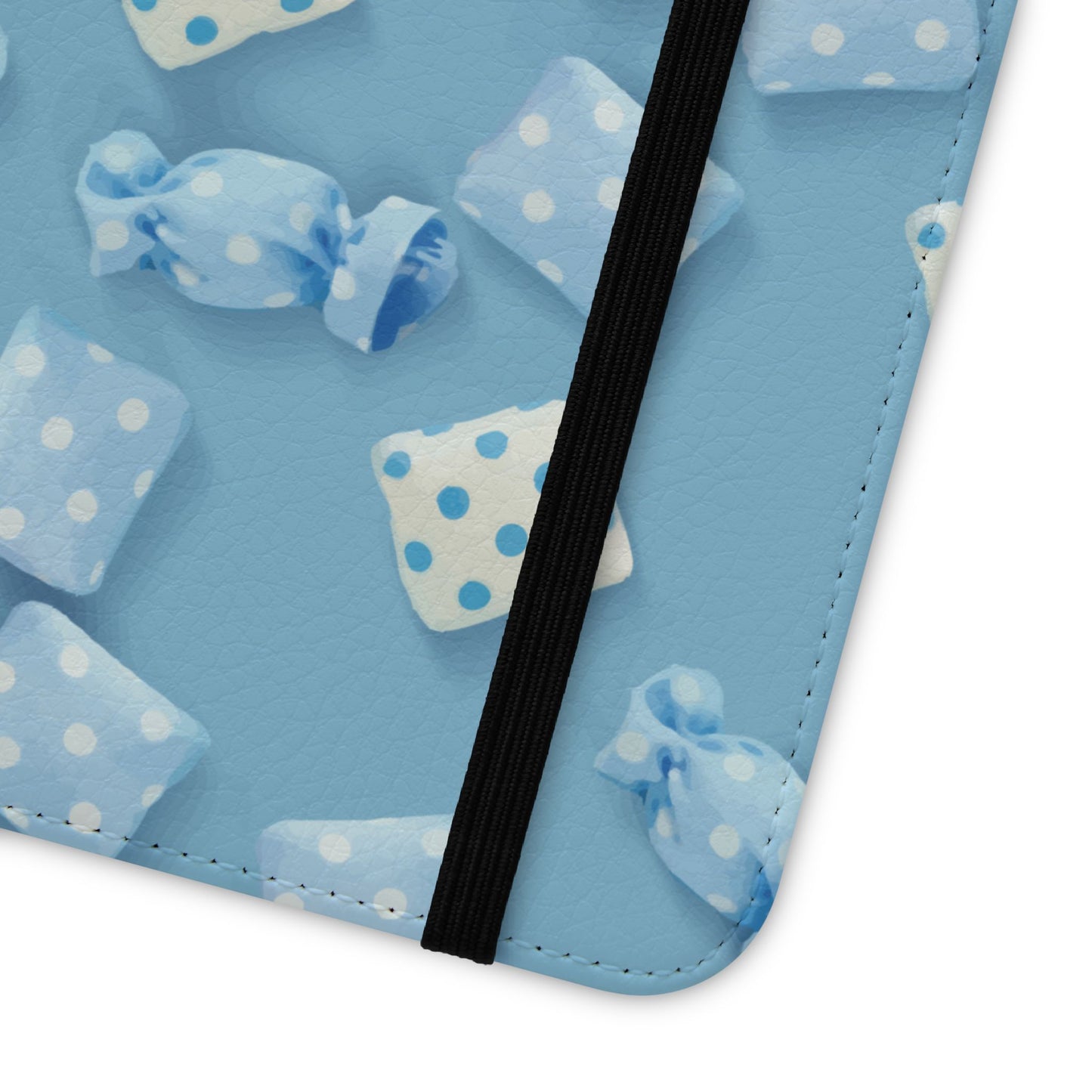Pastel Blue Fabric Candy Flip Phone Case — Candy Wallet Cover