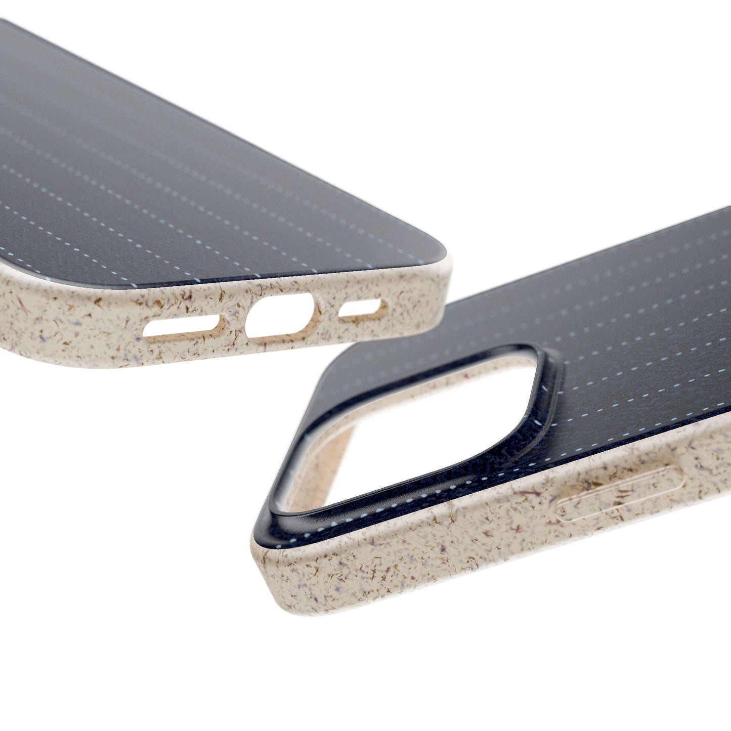 Biodegradable Pinstripe Phone Case — Eco-Friendly Navy Fabric Phone Cover for Apple iPhone and Samsung Galaxy.