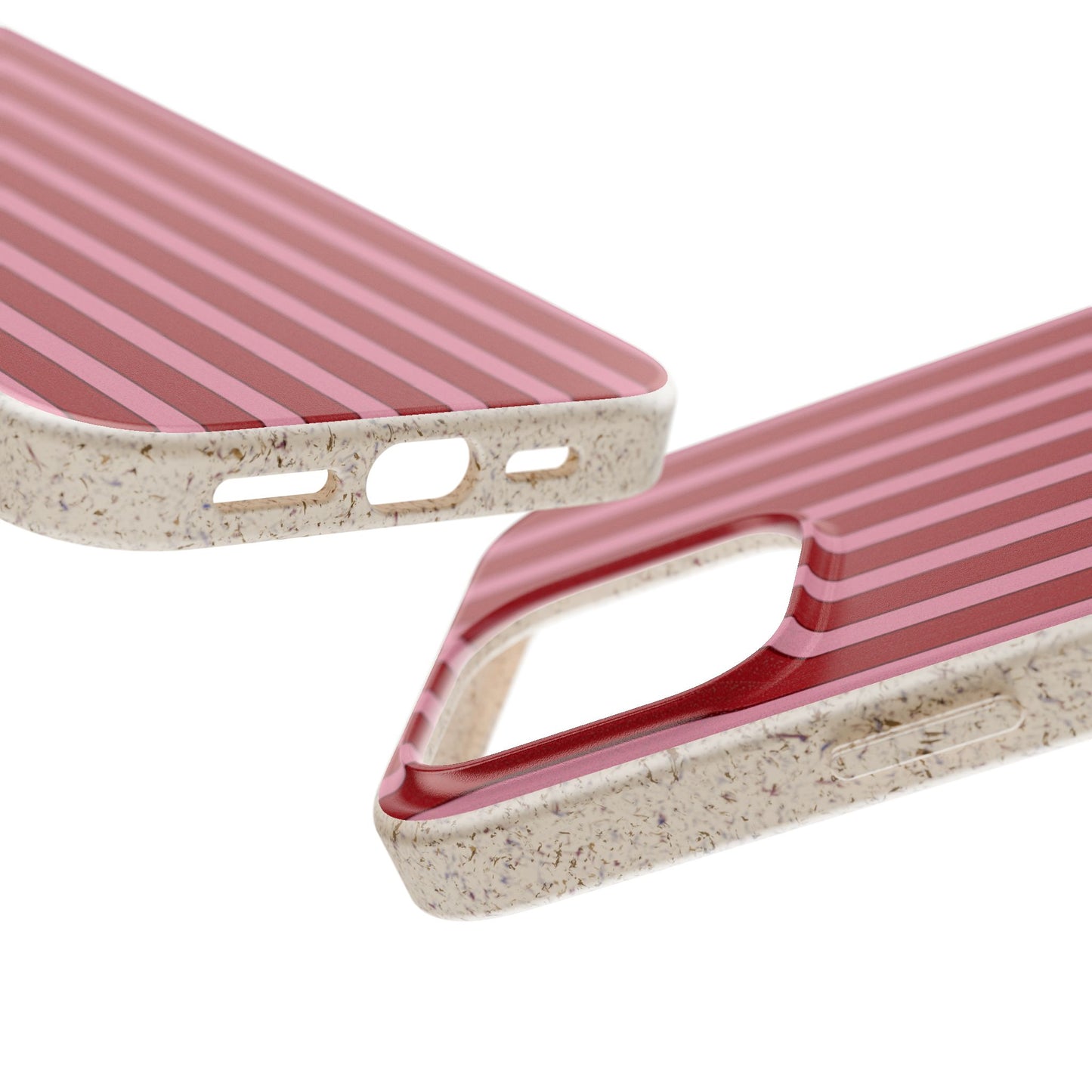 Biodegradable Phone Case — Red Vertical Stripe Eco Protective Cover for Apple iPhone and Samsung Galaxy.