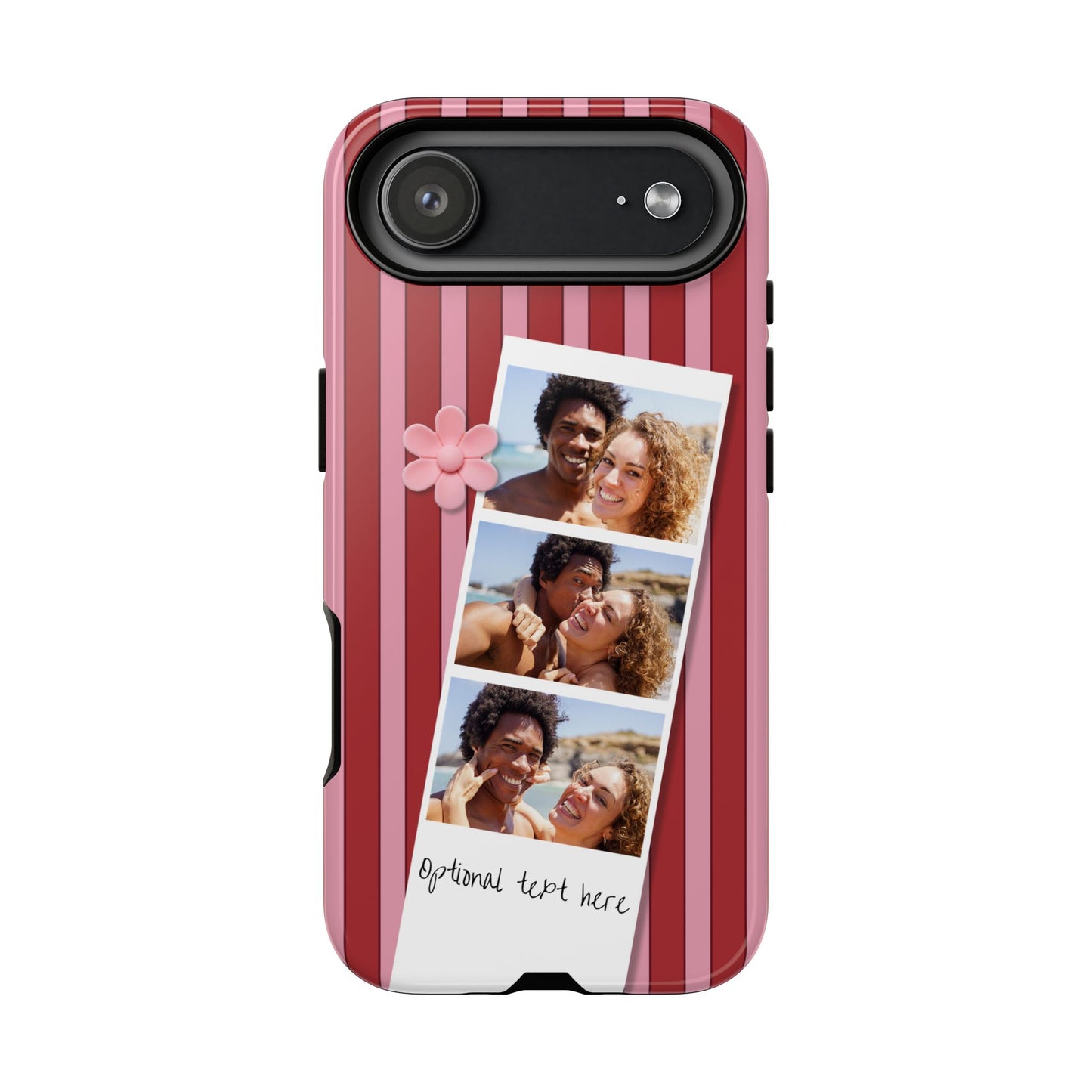 Customisable Three Photo Personalised Collage Tough Phone Case for Apple iPhone, Samsung Galaxy and Google Pixel.