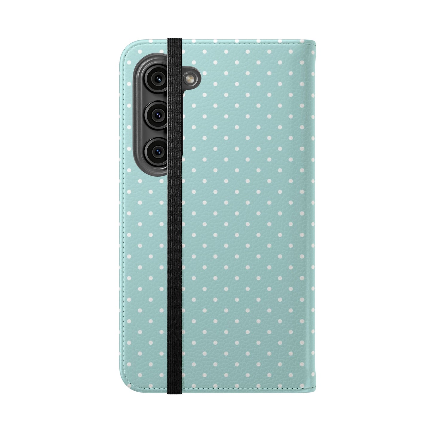 Polka Dot Flip Phone Case — Pastel Blue Polka Dot Wallet Cover