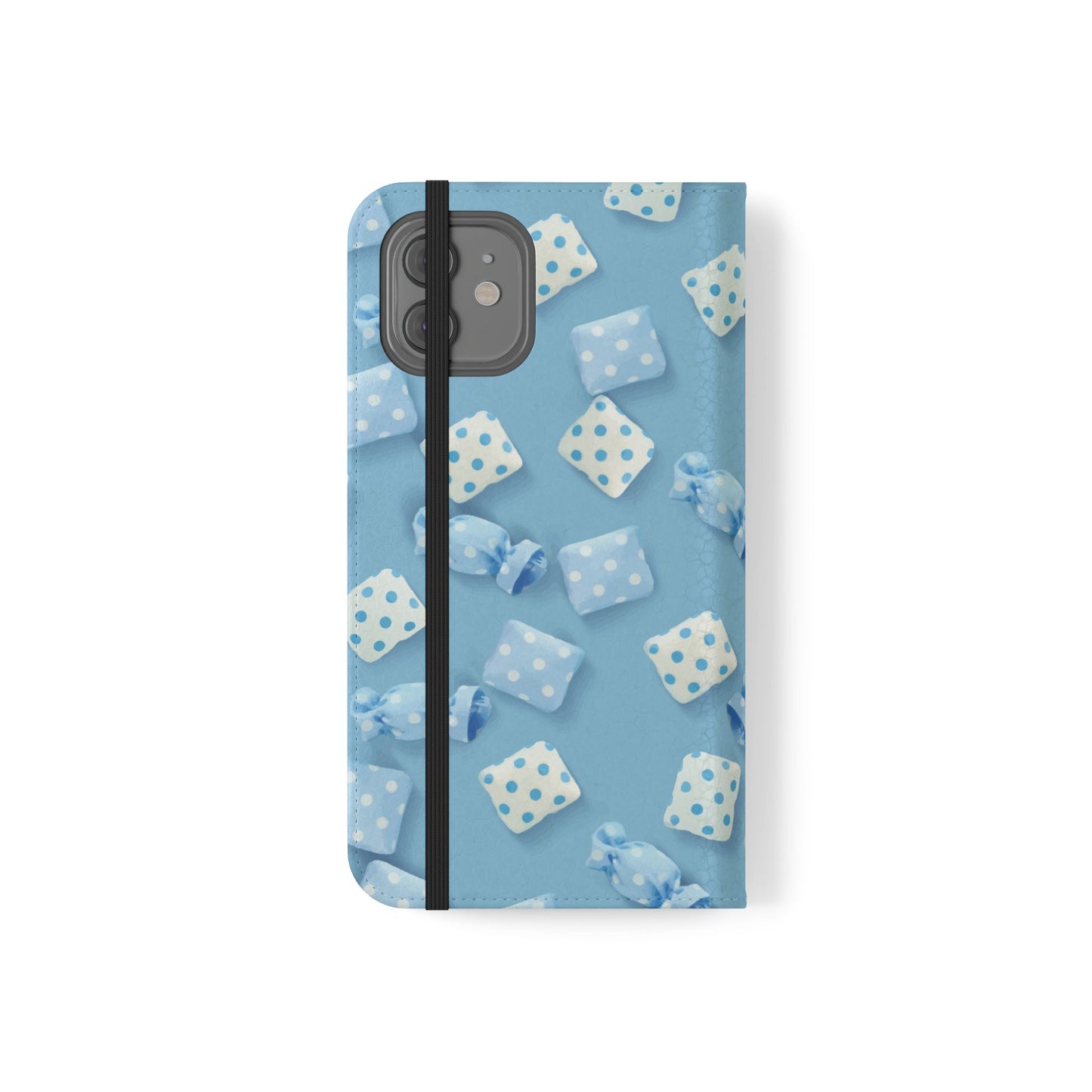 Pastel Blue Fabric Candy Flip Phone Case — Candy Wallet Cover