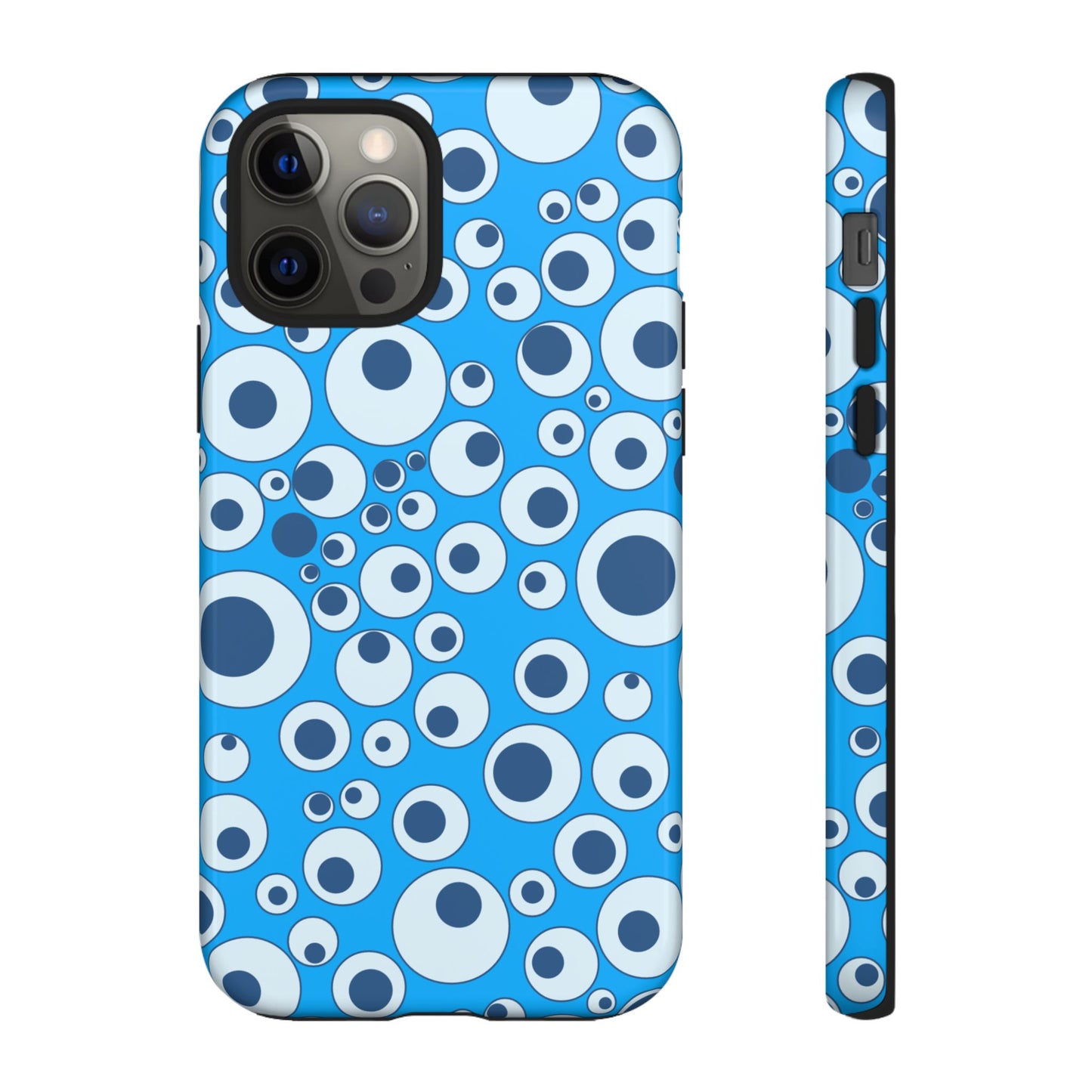 Blue Bubble Pattern Tough Phone Case — Retro Pop Circles Design