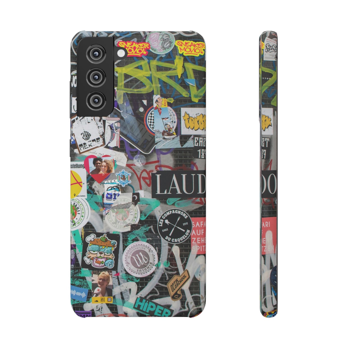 Sticker Bomb Personalised Graffiti Slim Phone Case for Apple iPhone, Samsung Galaxy and Google Pixel.