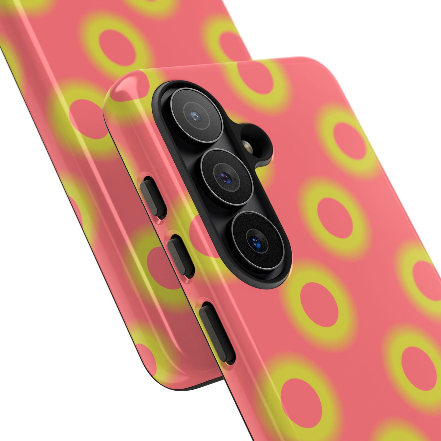 Neon Polka Dot Phone Case — Retro Pink & Lime Protective Cover