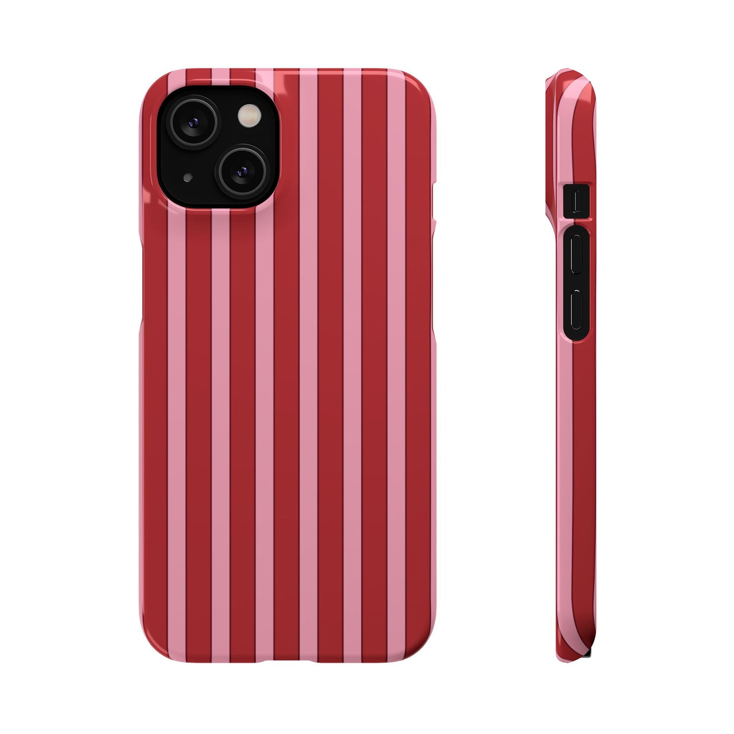 Striped Red Snap Phone Case — Slim Phone Cover for Apple iPhone and Samsung Galaxy.