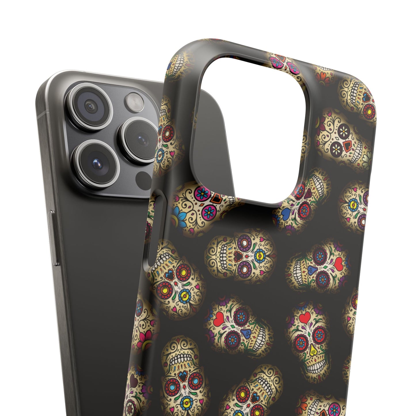Sugar Skull — Day of the Dead Floral Slim Case for Apple iPhone, Samsung Galaxy and Google Pixel.