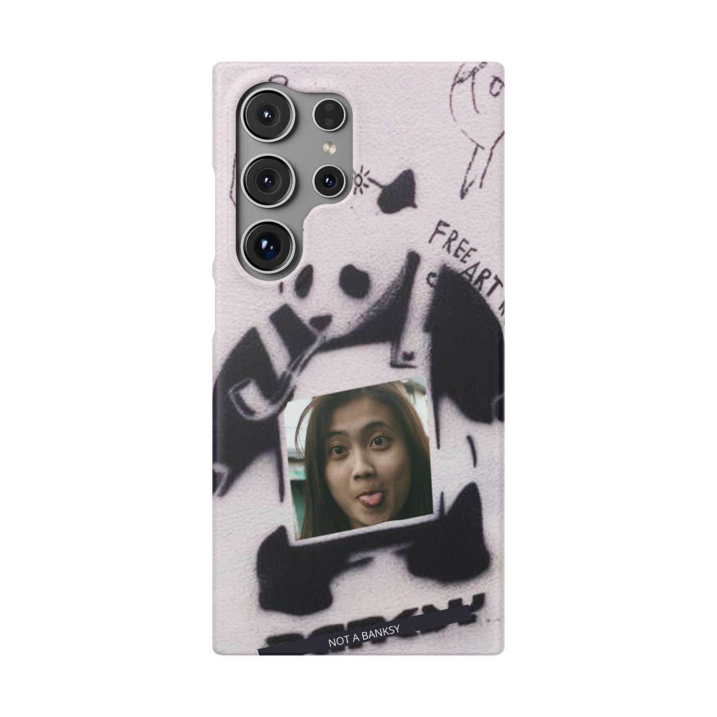 Single Image Personalised Panda Stencil Slim Phone Case for Apple iPhone, Samsung Galaxy and Google Pixel.