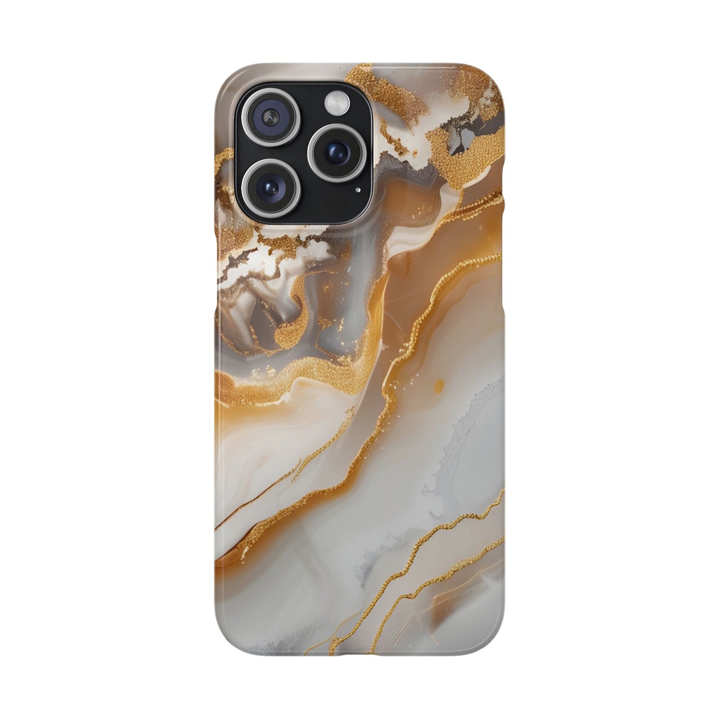 Gold Agate Phone Case – Marble Geode Snap Case