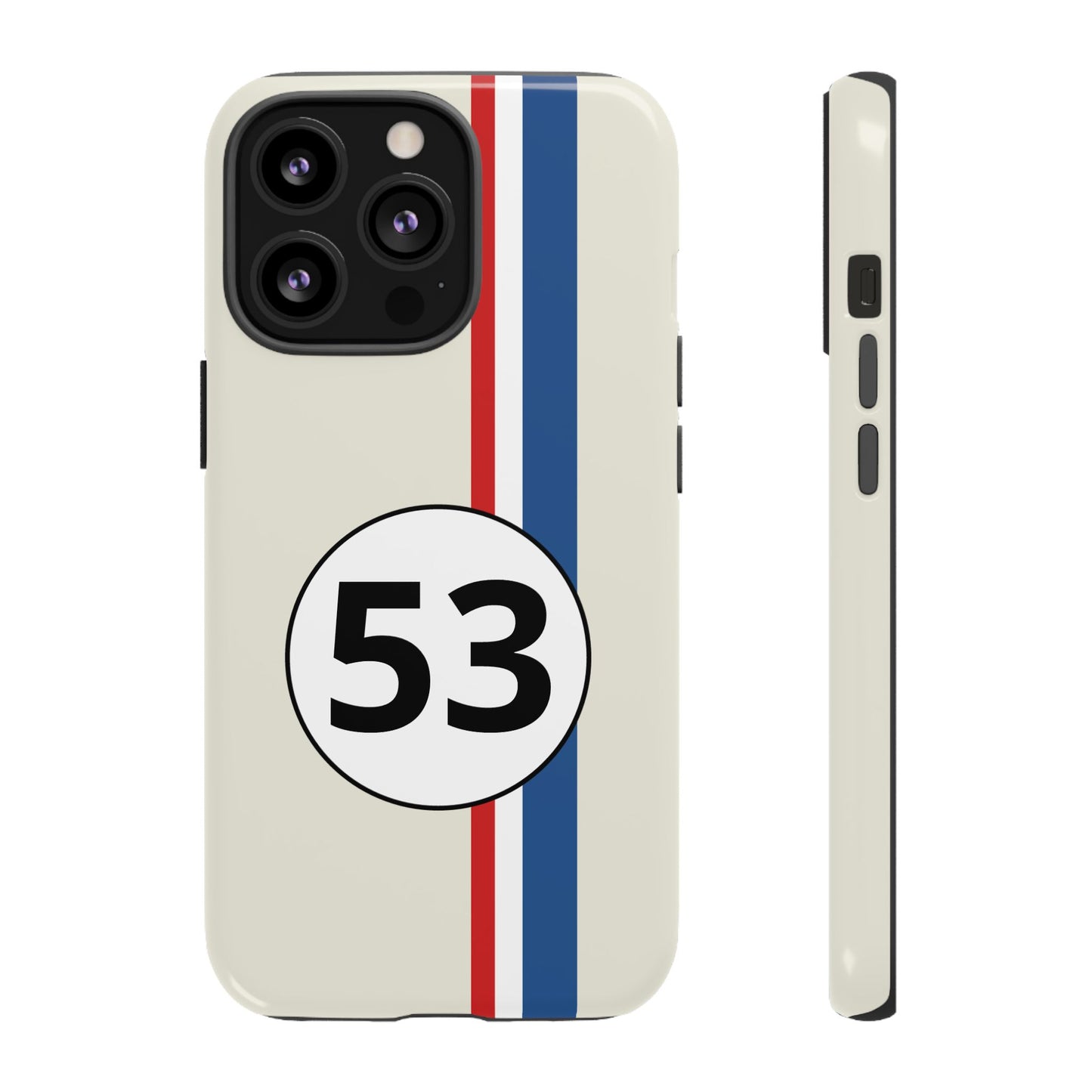 Racing Stripe Personalised Number Tough Phone Case for Apple iPhone, Samsung Galaxy and Google Pixel.