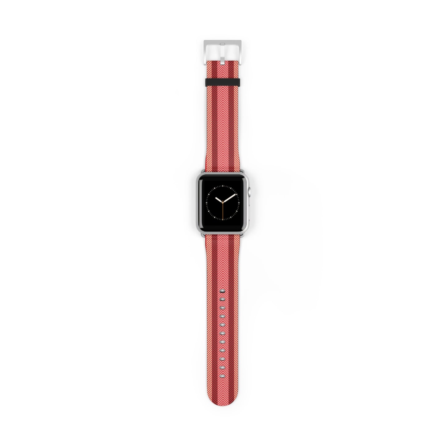Red Striped Silicone Watch Band — Sporty Apple Watch Strap