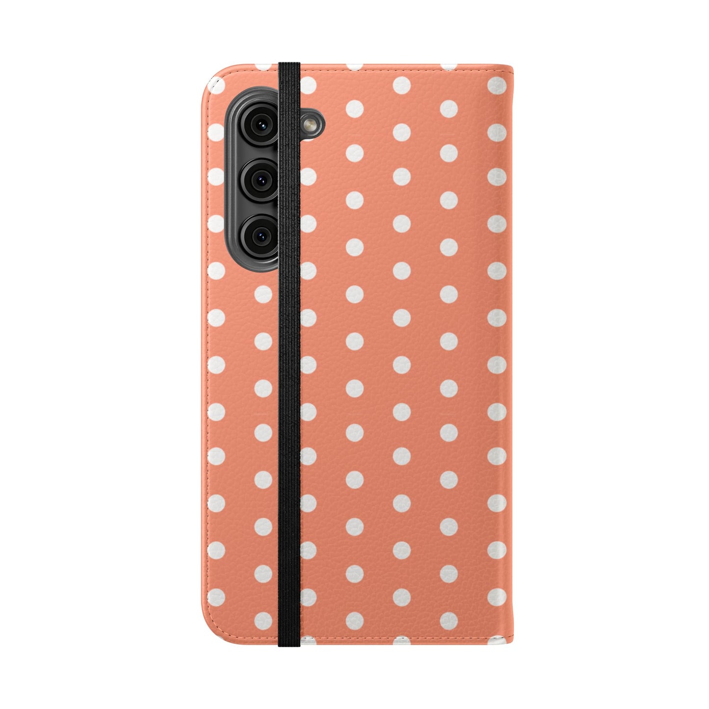 Polka Dot Flip Phone Case — Salmon Polka Dot Wallet Cover