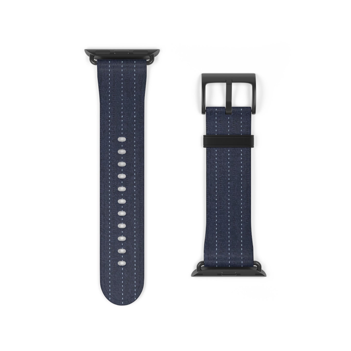 Navy Stitch Leather Watch Band — Classic Apple Watch Strap