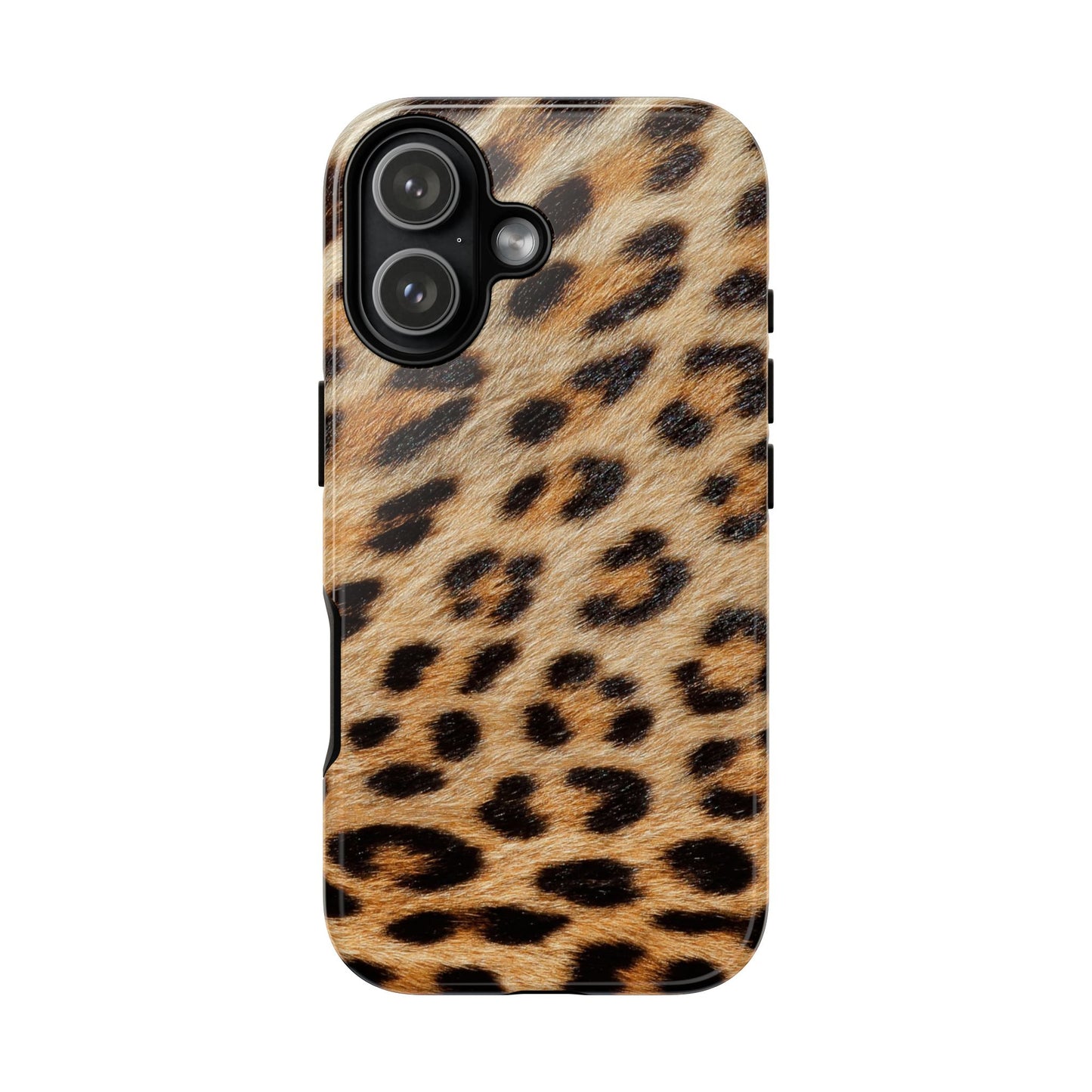 Leopard Print Tough Phone Case — Durable Protective Case with Wild Animal Fur Design