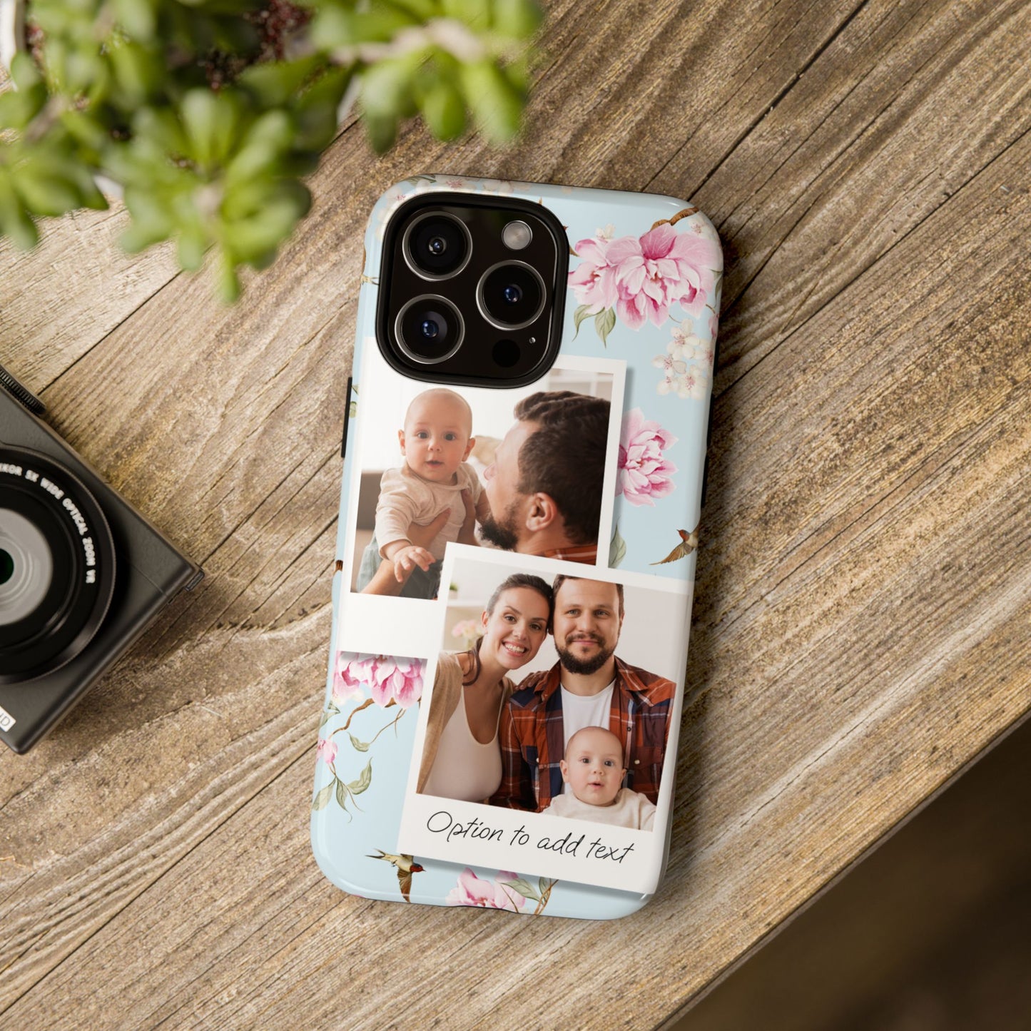 Two image Personalised Floral Photo Collage Tough Case — Personalised Family Phone Case