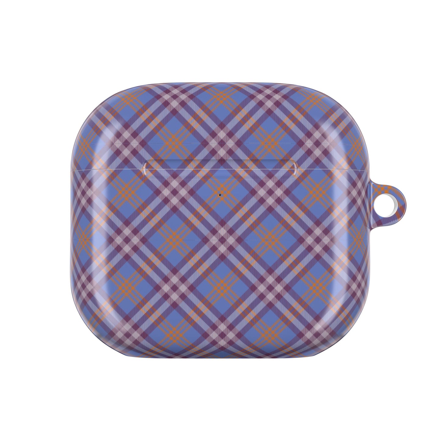 Orange and Violet Tartan AirPod Case — Classic Orange and Violet Plaid Protective Cover