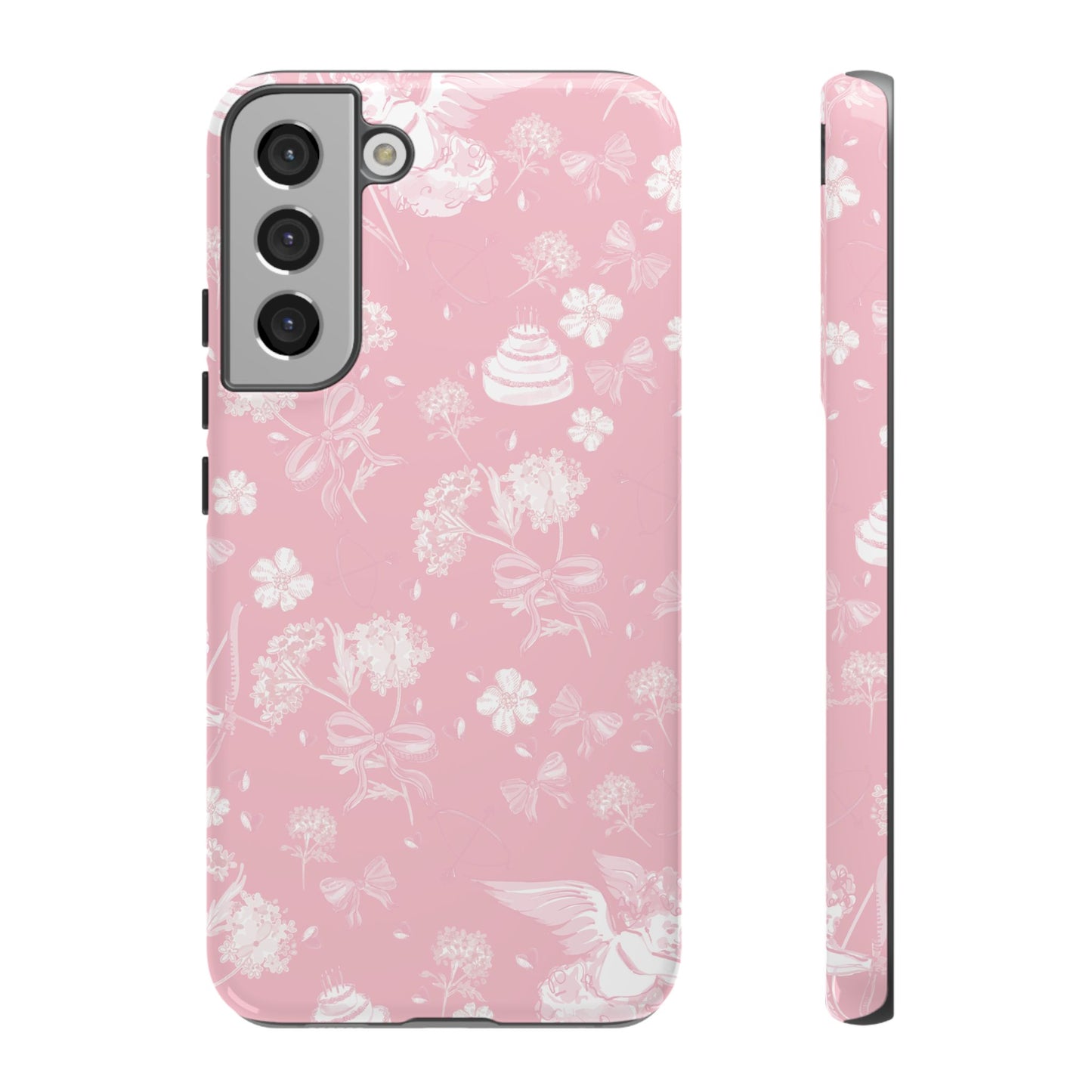Floral Pink Tough Phone Case – Lightweight Protective Cover