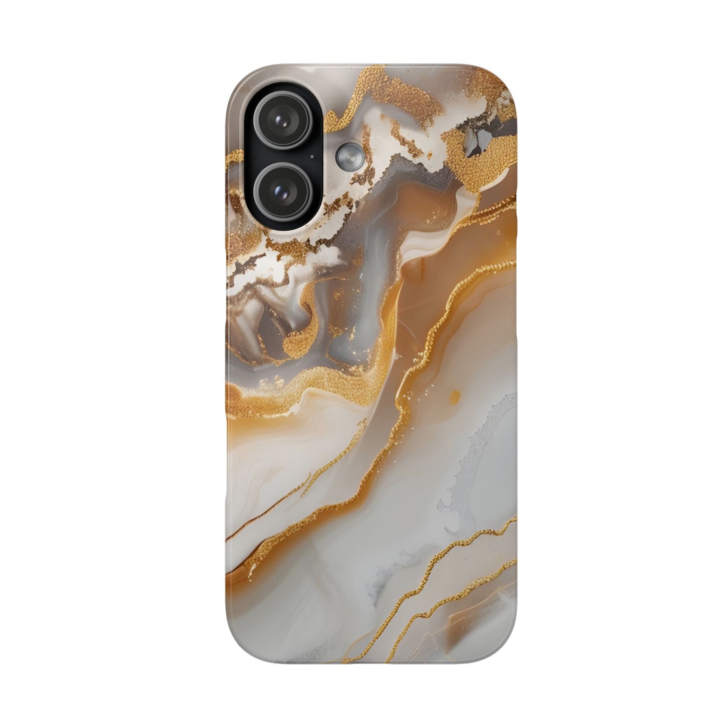 Gold Agate Phone Case – Marble Geode Snap Case