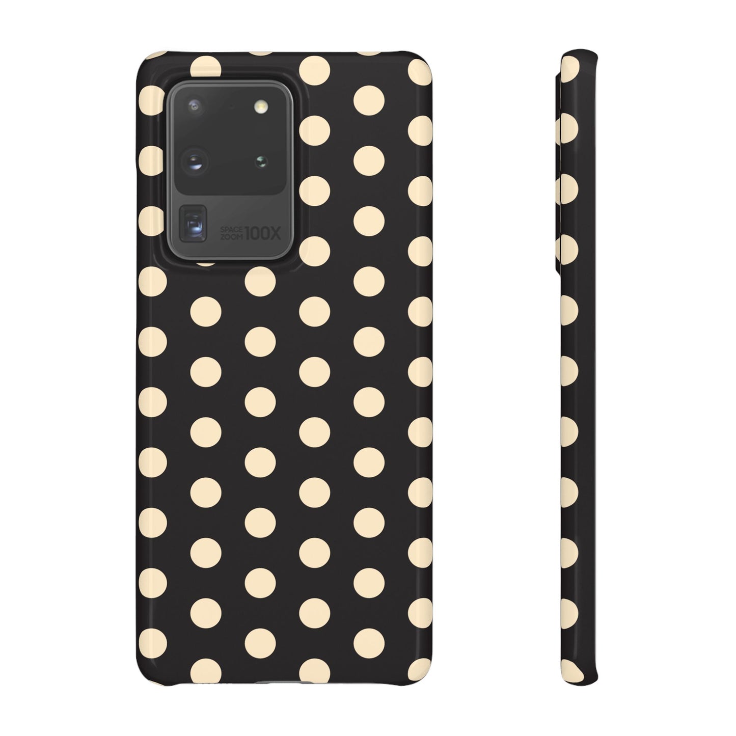 Polka Dot Snap Phone Case — Classic Black & Cream Retro Dots