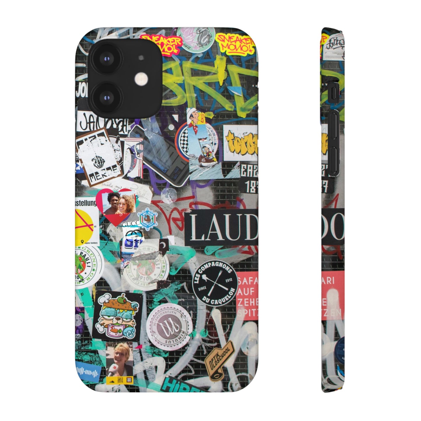 Sticker Bomb Personalised Graffiti Slim Phone Case for Apple iPhone, Samsung Galaxy and Google Pixel.