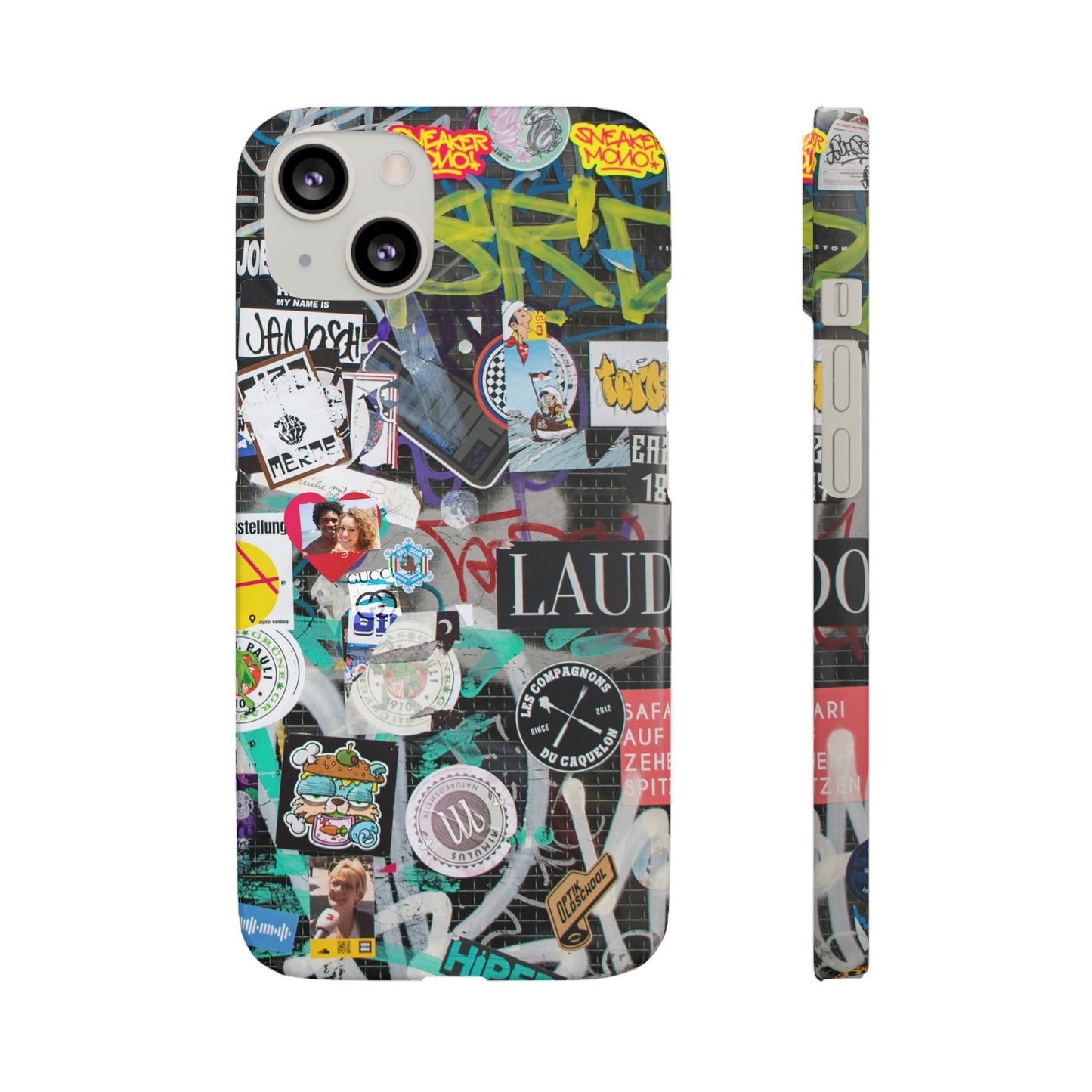 Sticker Bomb Personalised Graffiti Slim Phone Case for Apple iPhone, Samsung Galaxy and Google Pixel.