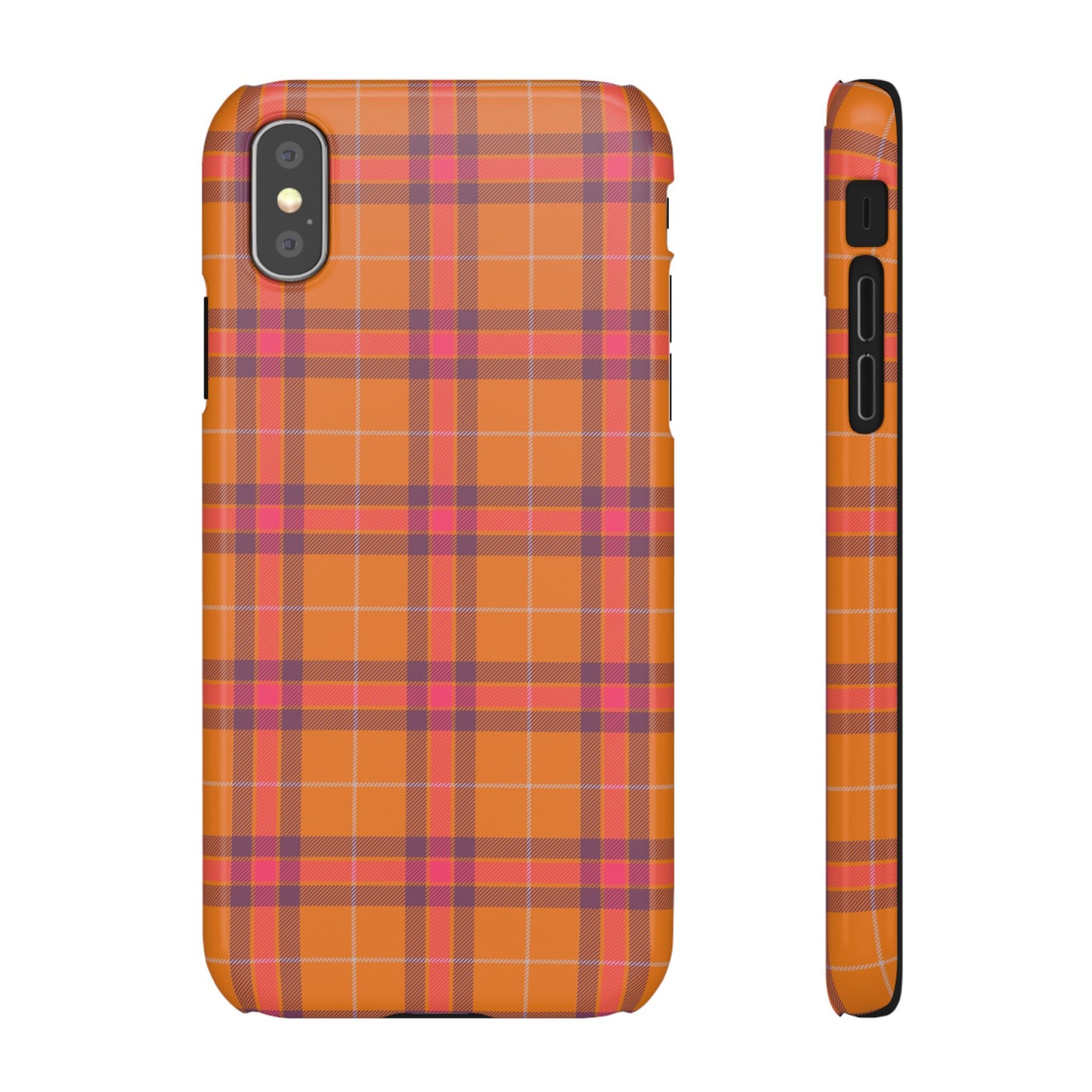 Orange Plaid Snap Phone Case — Autumn Plaid Phone Case