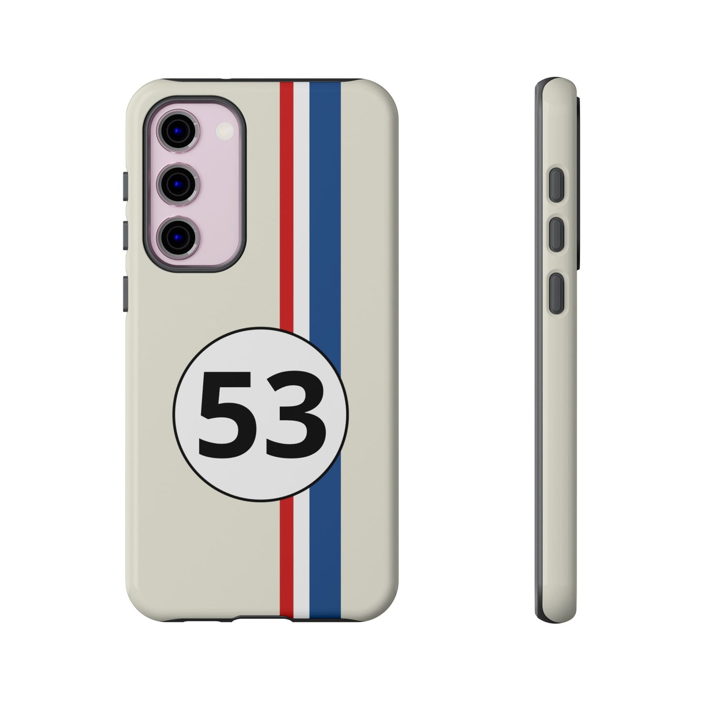 Racing Stripe Personalised Number Tough Phone Case for Apple iPhone, Samsung Galaxy and Google Pixel.