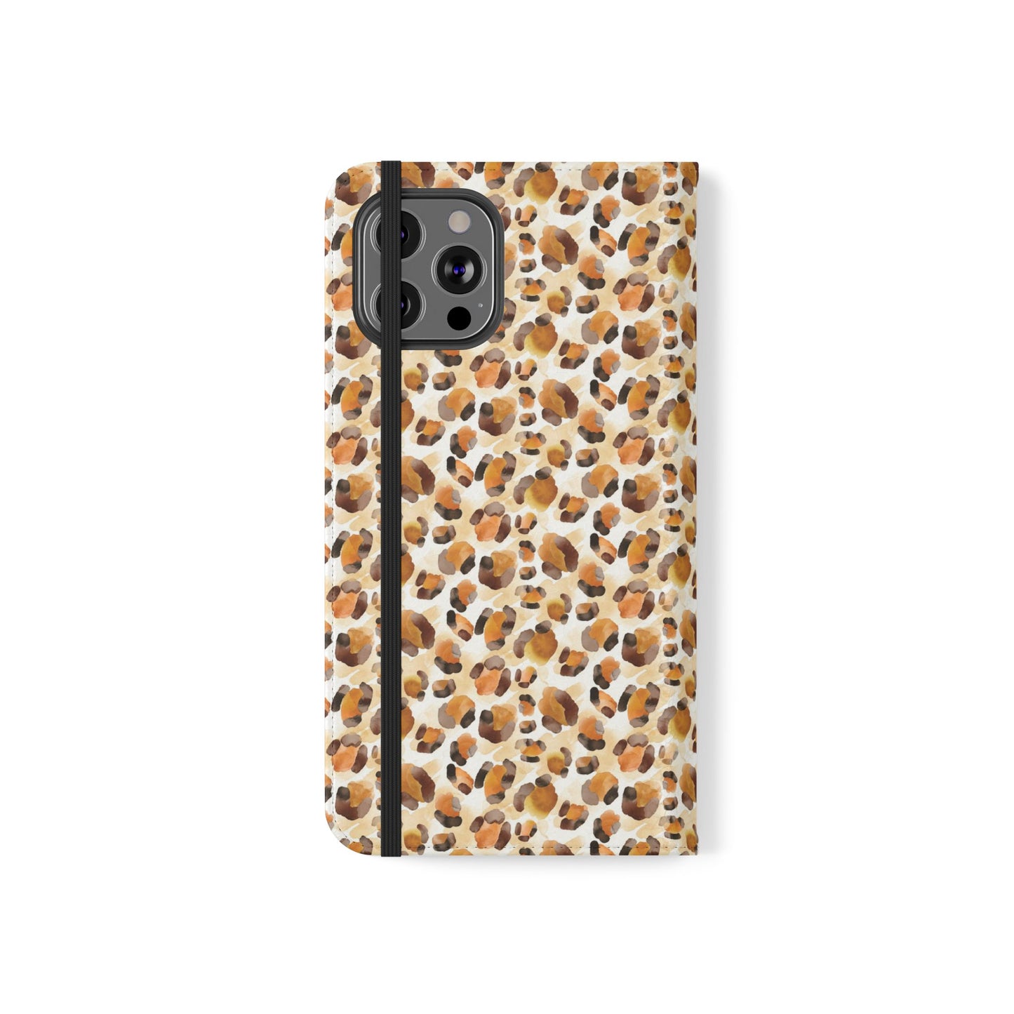 Leopard Print Flip Phone Case — Wallet Flip Case with Card Slots