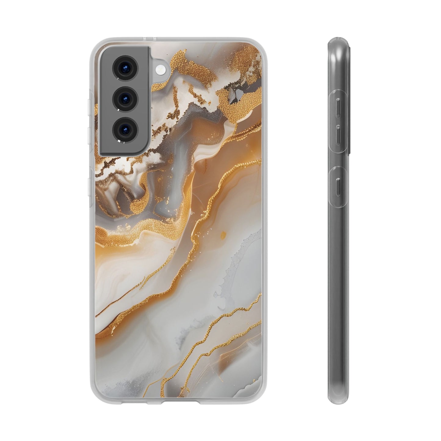 Gold Marble Flexi Phone Case for Apple iPhone and Samsung Galaxy.