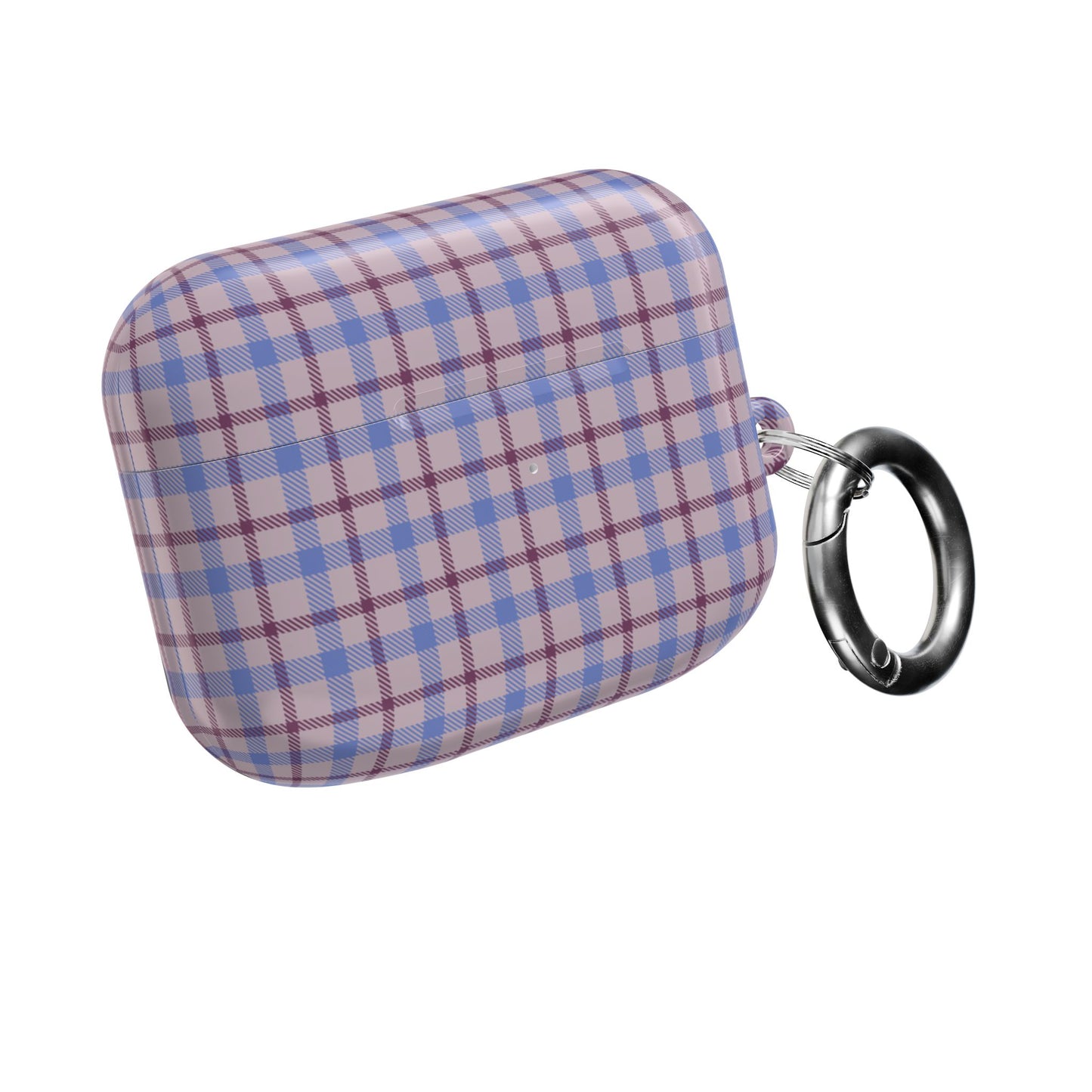 Blue and Burgundy Tartan AirPod Case — Classic Blue and Burgundy Plaid Protective Cover
