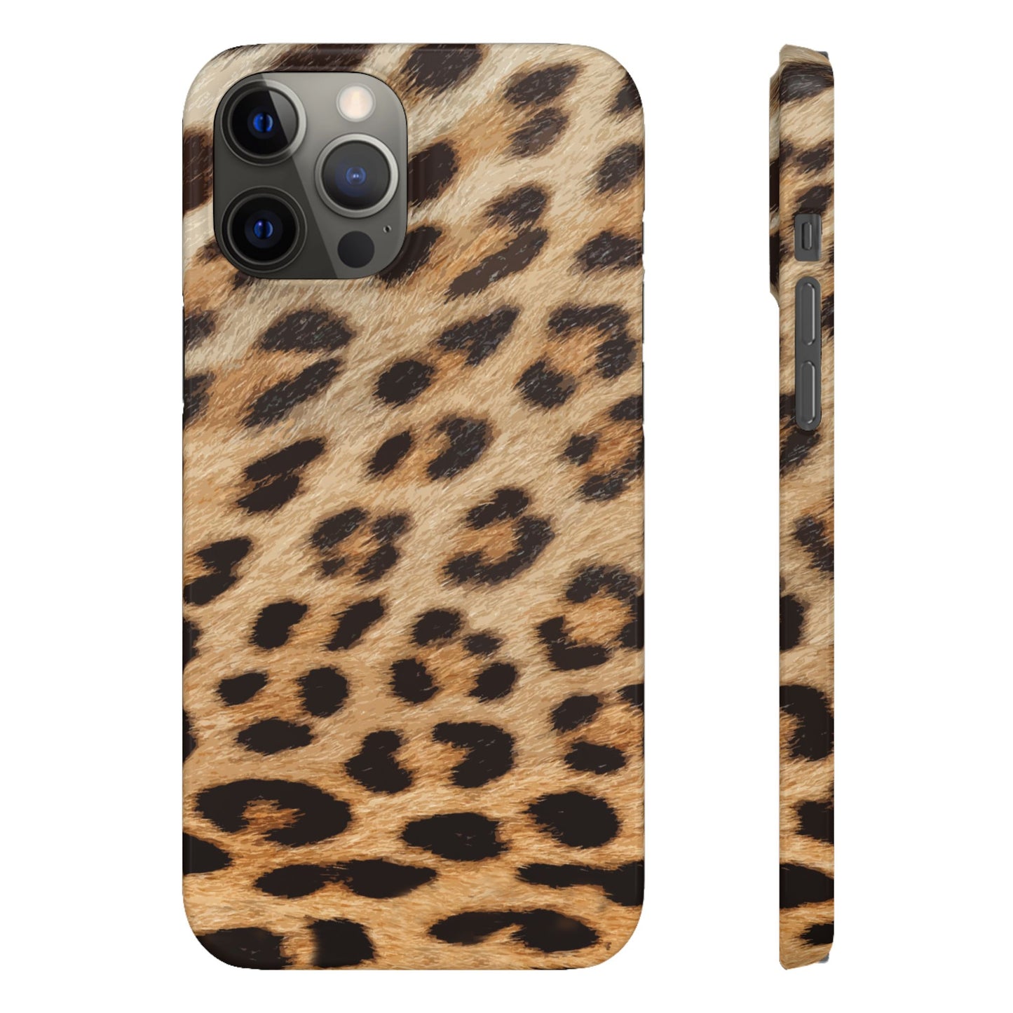 Leopard Print Slim Phone Case for Apple iPhone, Samsung Galaxy and Google Pixel.