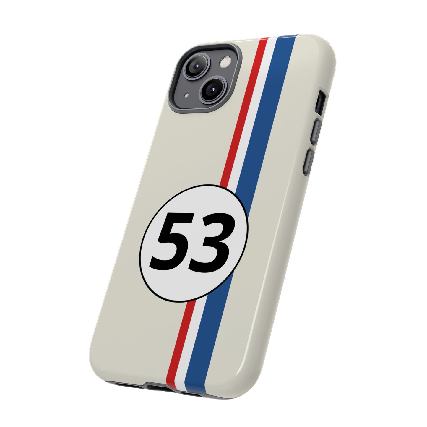 Racing Stripe Personalised Number Tough Phone Case for Apple iPhone, Samsung Galaxy and Google Pixel.