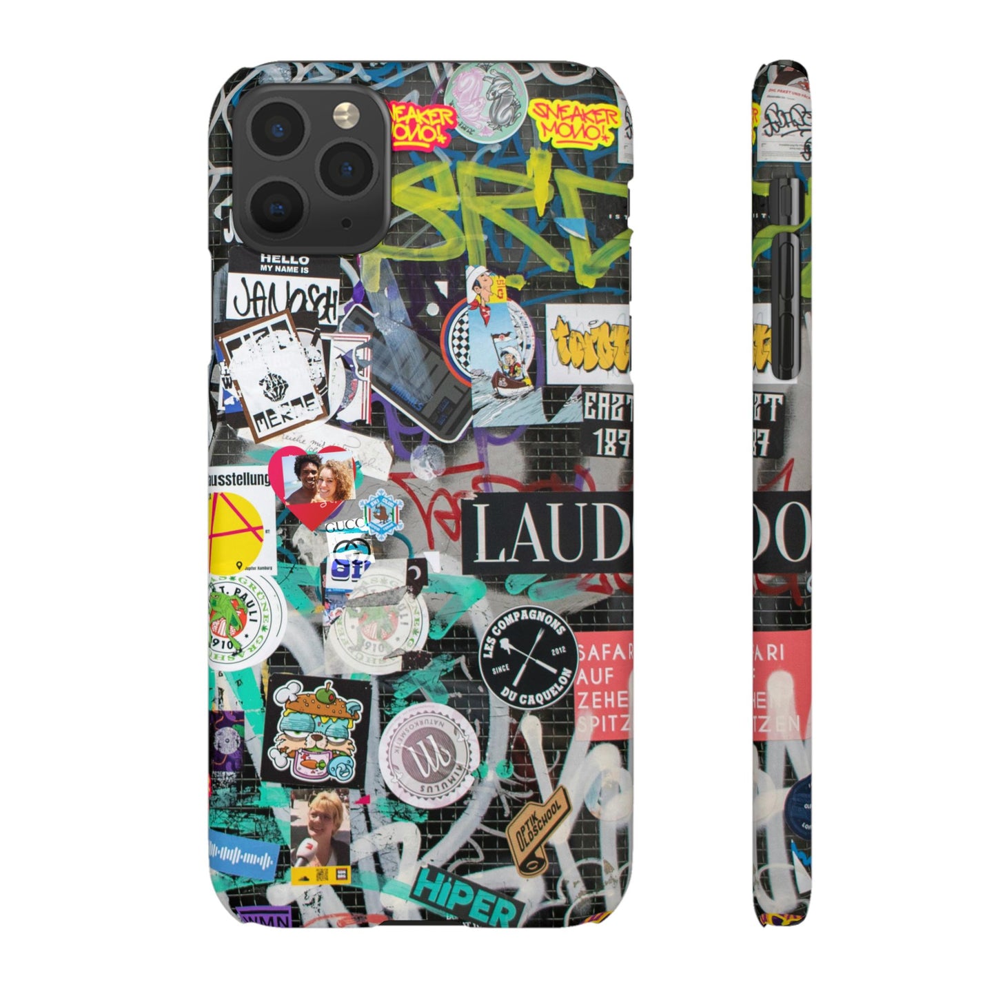 Sticker Bomb Personalised Graffiti Slim Phone Case for Apple iPhone, Samsung Galaxy and Google Pixel.