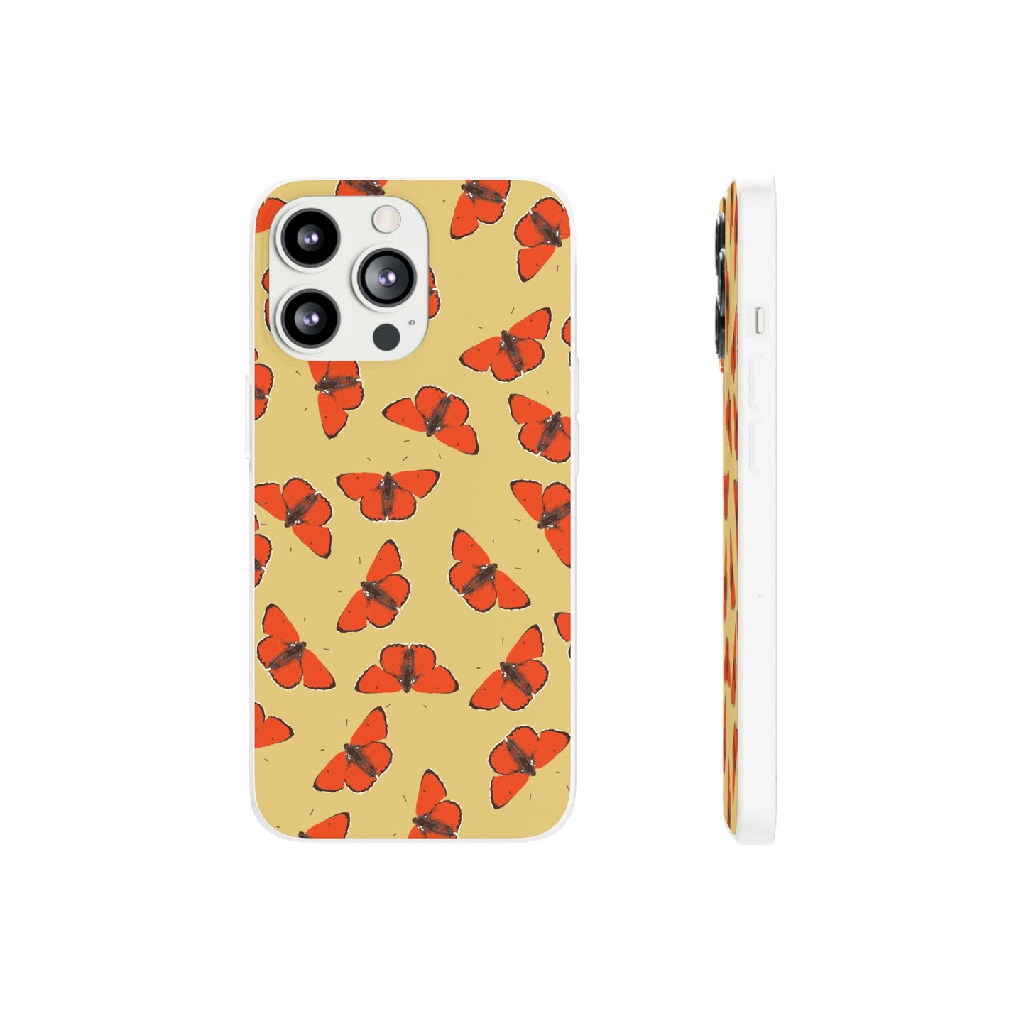 Butterfly Pattern Flexi Phone Case for Apple iPhone and Samsung Galaxy.