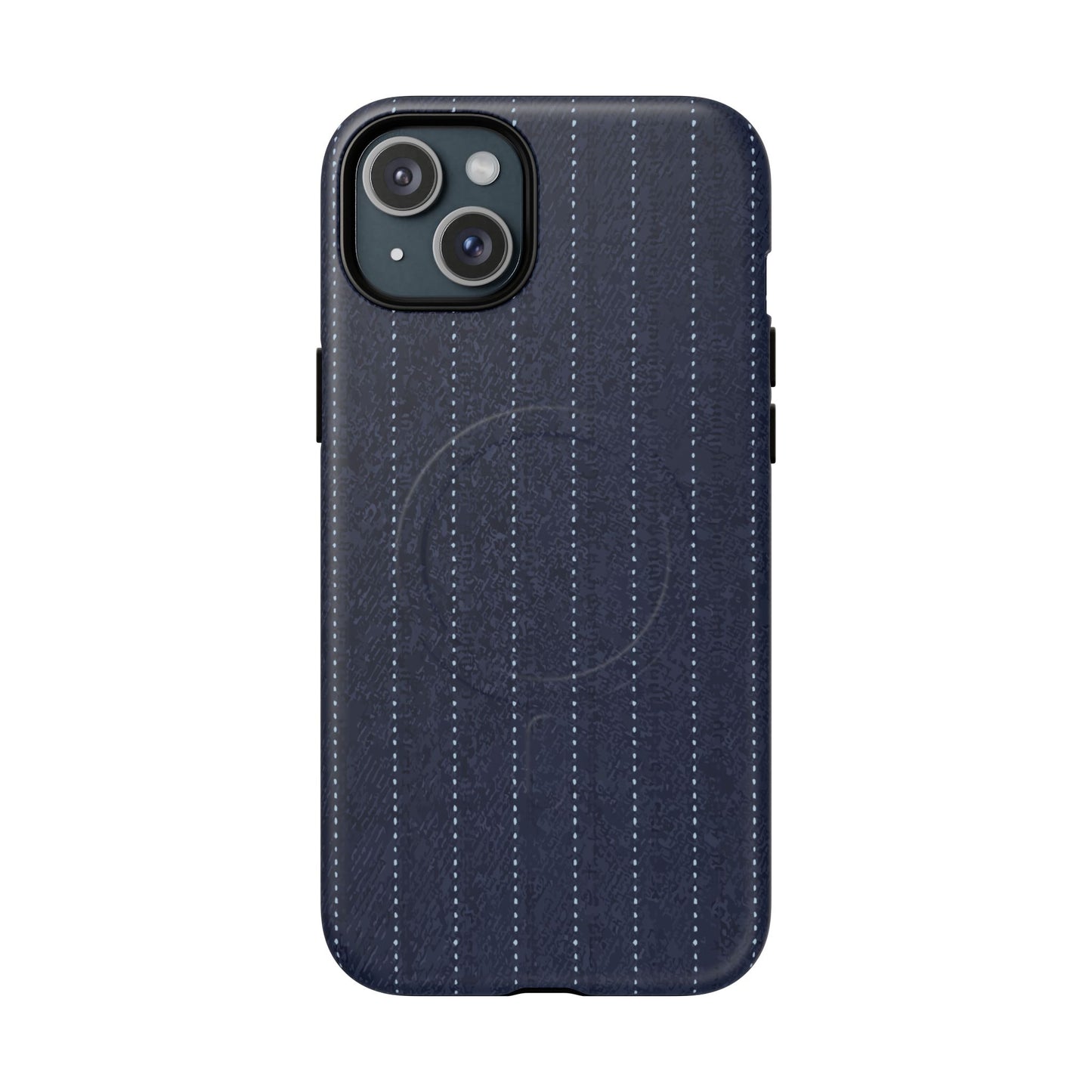 MagSafe Tough Phone Case — Navy Pinstripe Magnetic Protective Cover
