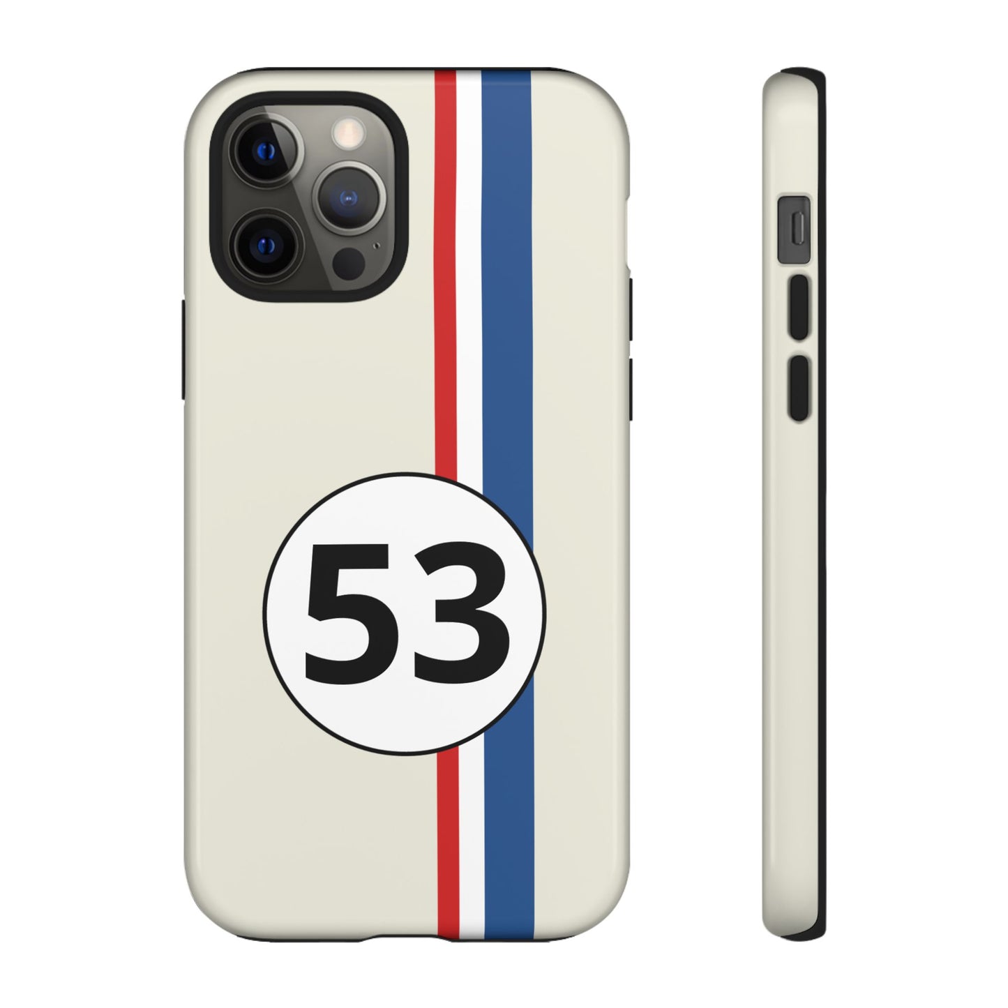 Racing Stripe Personalised Number Tough Phone Case for Apple iPhone, Samsung Galaxy and Google Pixel.