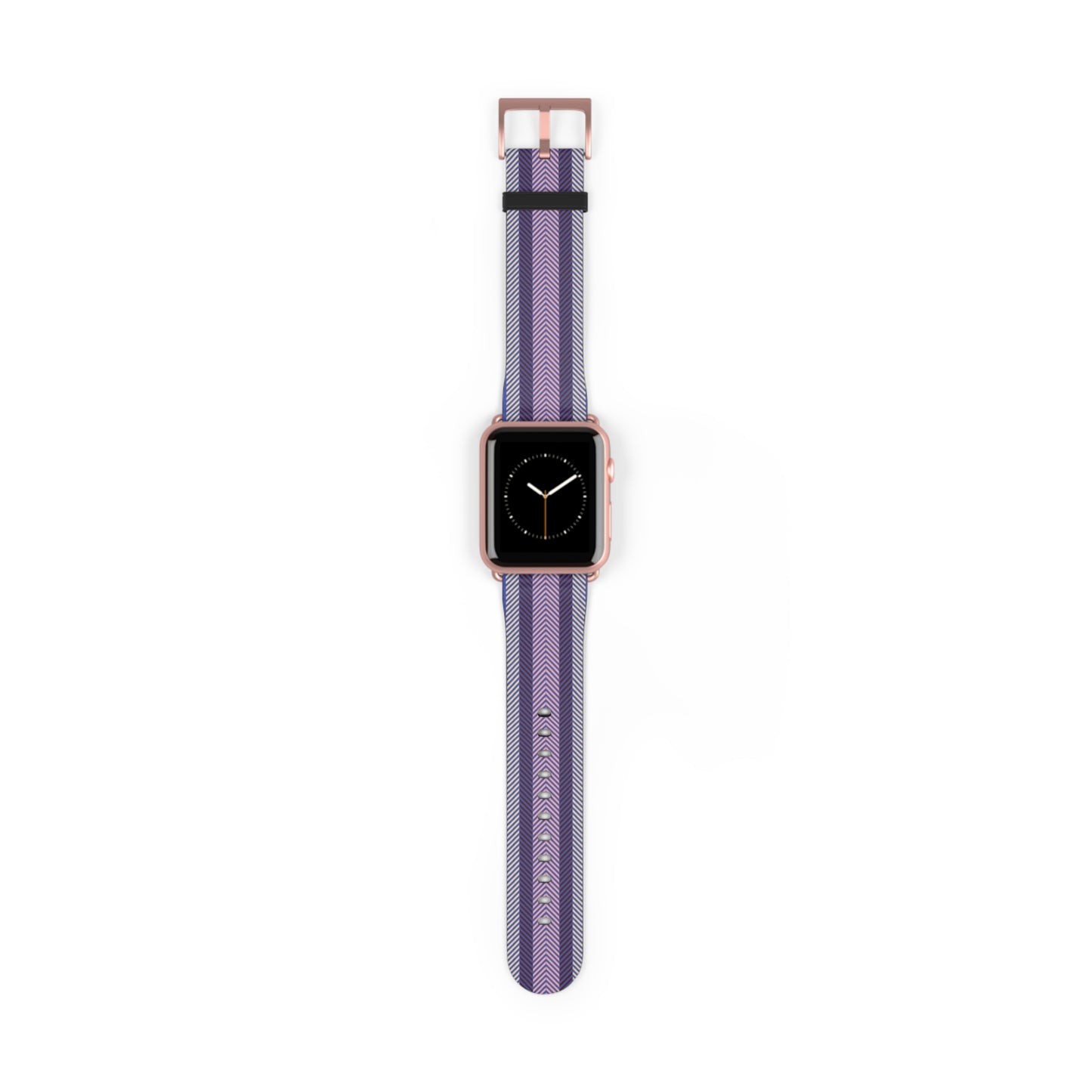 Purple Striped Silicone Watch Band – Sleek Casual Apple Watch Strap
