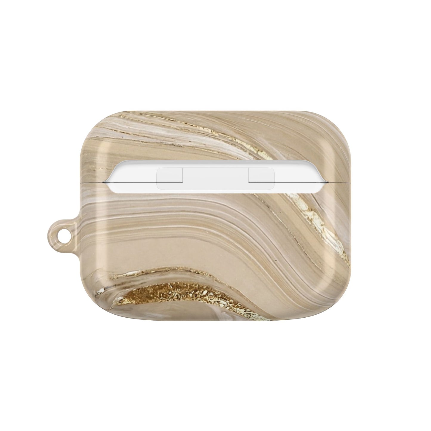 Marble Swirl AirPod Case — Beige Gold Art Pattern