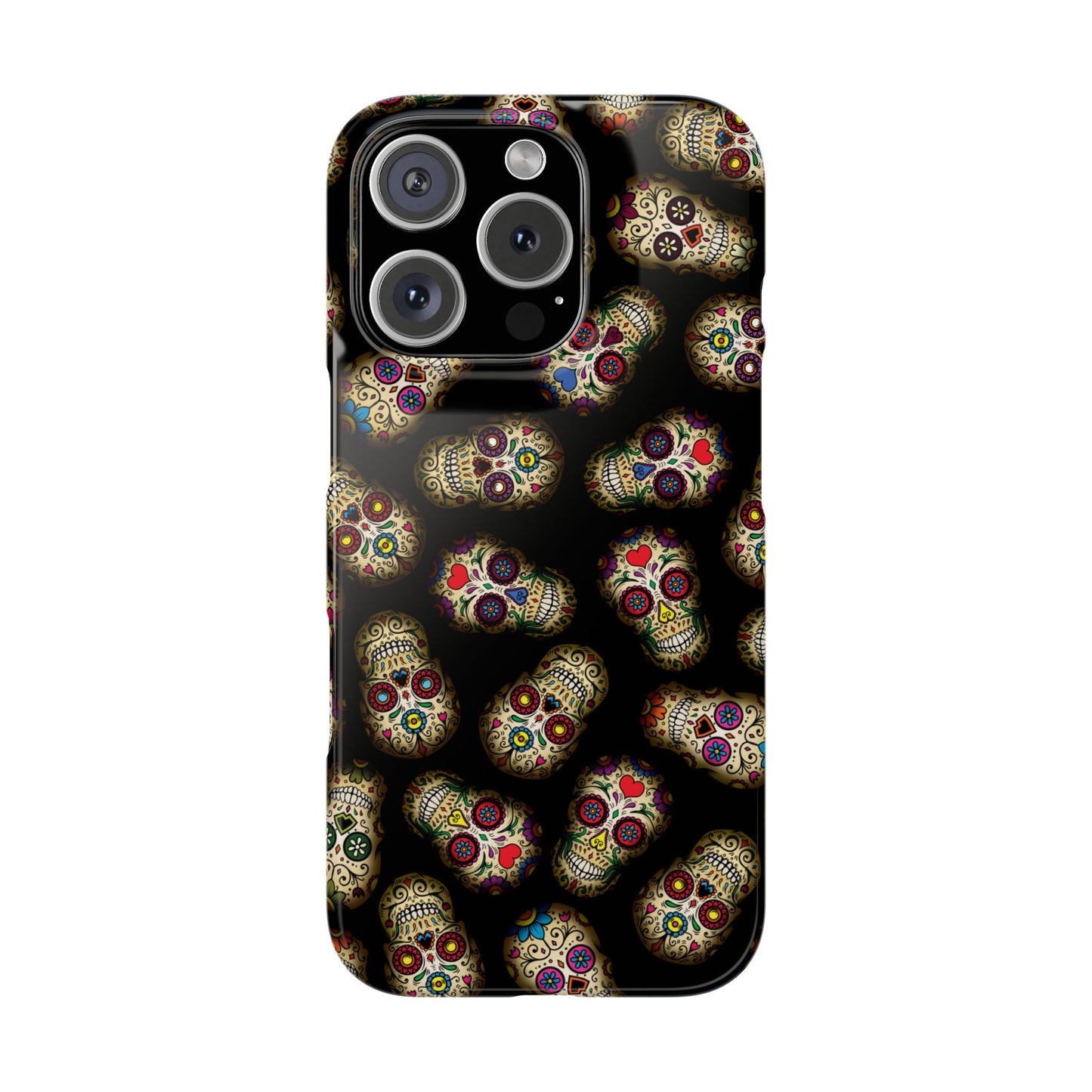 Sugar Skull — Day of the Dead Floral Slim Case for Apple iPhone, Samsung Galaxy and Google Pixel.