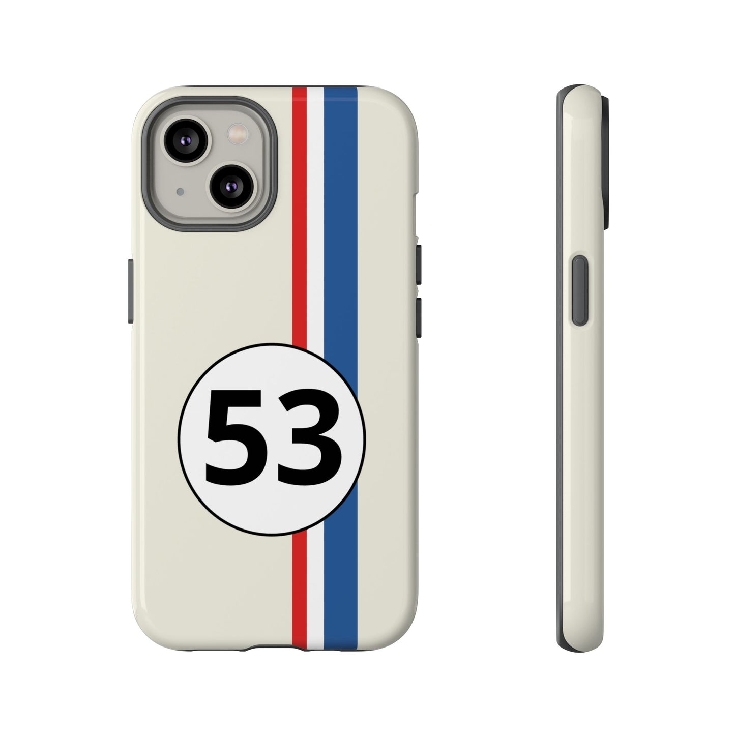 Racing Stripe Personalised Number Tough Phone Case for Apple iPhone, Samsung Galaxy and Google Pixel.