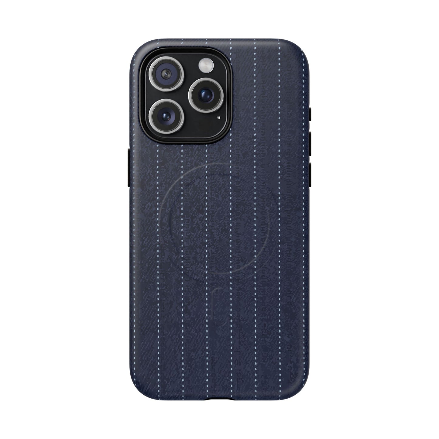 MagSafe Tough Phone Case — Navy Pinstripe Magnetic Protective Cover